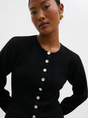 Kyle Fitted Knit Cardigan - Black