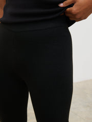 Kyra Slim Flared Knit Trousers - Black