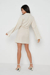 Louis Tie Mini Dress - Sand