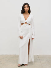 Luca Cut Out Ring Dress - Cream