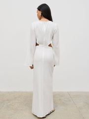 Luca Cut Out Ring Dress - Cream