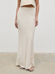 Maisy Linen Blend Maxi Skirt - Natural