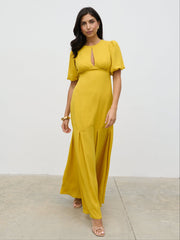 Maribel Puff Sleeve Maxi Dress - Yellow Ochre