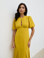 Maribel Puff Sleeve Maxi Dress - Yellow Ochre