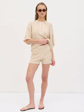Marina Open Work Knit Shorts - Cream