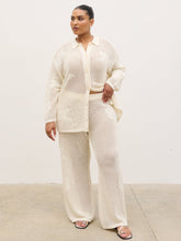 Mireille Knit Wide Leg Trousers Curve - Cream