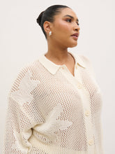 Mireille Knit Oversized Shirt Curve - Cream