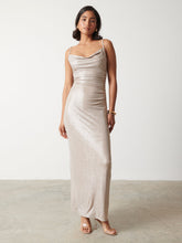 Monroe Metallic Maxi Dress - Champagne