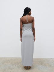 Myka Shimmer Jersey Slip Dress - Silver