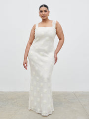 Nancie Floral Maxi Dress Curve - Cream