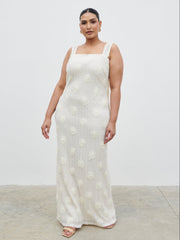 Nancie Floral Maxi Dress Curve - Cream
