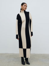 Nayah High Funnel Neck Knit Dress - Stripe