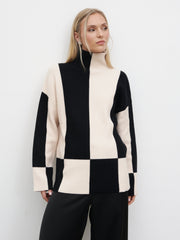 Nayah Jumper - Black and Cream Stripe