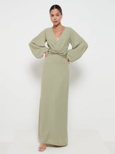 Nellie Knot Maxi Bridesmaid Dress - Olive