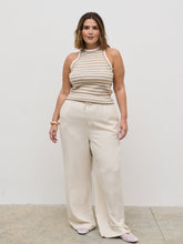 Nessa Drawstring Linen Blend Trousers Curve - Natural