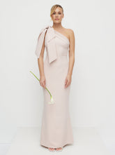 Nevaeh One Shoulder Crepe Maxi Dress - Blush