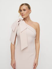 Nevaeh One Shoulder Crepe Maxi Dress - Blush