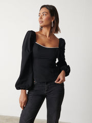 Niamh Embellished Top - Black
