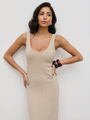 Nora Boucle Knit Maxi Dress - Stone