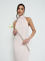 Odelle Tie Back Chiffon Maxi Bridesmaid Dress - Blush