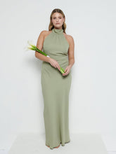 Odelle Tie Back Chiffon Maxi Bridesmaid Dress - Olive
