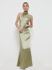 Odelle Maxi Bridesmaid Dress - Matte Olive