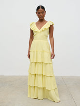 Opal Ruffle Maxi Dress - Lemon
