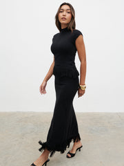 Orlendina Fringe Top - Black