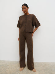 Ovalie Rib Knit Top - Chocolate