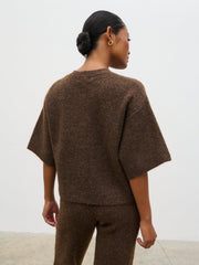 Ovalie Rib Knit Top - Chocolate