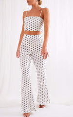Lanie Flare Trousers - Polka Dot