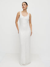 Palma Embellished Scoop Neck Maxi Dress - Ivory