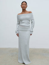Petra Bardot Cosy Rib Knit Jumper - Grey Marl