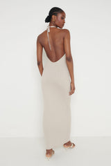 Phoebe Halterneck Maxi Dress - Taupe