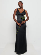 Piper Maxi Bridesmaid Dress - Matte Black