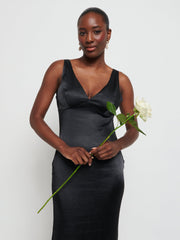 Piper Maxi Bridesmaid Dress - Matte Black