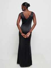 Piper Maxi Bridesmaid Dress - Matte Black
