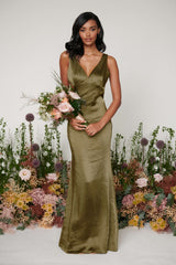 Piper Maxi Bridesmaid Dress - Matte Military Olive