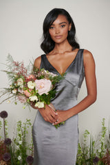 Piper Maxi Bridesmaid Dress - Matte Slate Grey