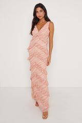 Piper Ruffle Maxi Dress - Terracotta