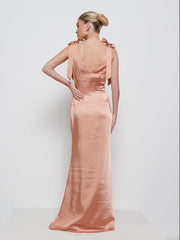 Piper Tie Maxi Bridesmaid Dress - Cinnamon
