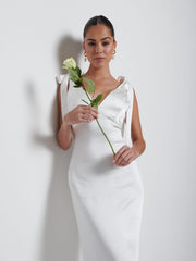 Piper Tie Maxi Bridesmaid Dress - Ivory