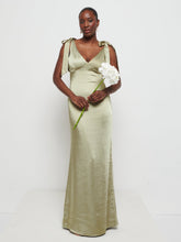 Piper Tie Maxi Bridesmaid Dress - Matte Olive
