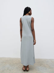 Portia Shift Knit Midaxi Dress - Light Blue