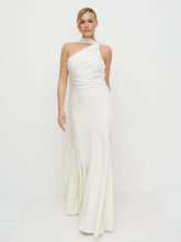 Porto One Shoulder Godet Maxi Dress - Ivory