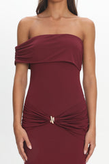 June Bloom One Sleeve Maxi Dress Plum