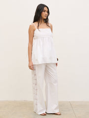 Rae Crochet Detail Trousers - White