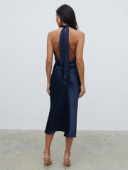 Raleigh Cowl Back Dress - Midnight Navy