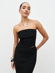 Reese Bandeau Knit Top - Black