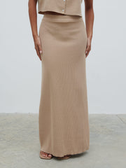 Reese Midaxi Knit Skirt - Beige